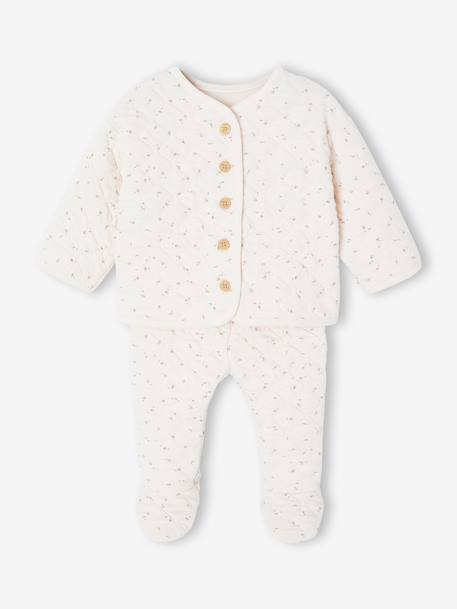 Ensemble bébé matelassé rose+vert d'eau 1 - vertbaudet enfant 