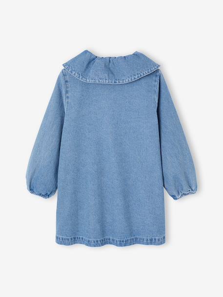 Robe fille en denim col volanté bleu moyen 2 - vertbaudet enfant 