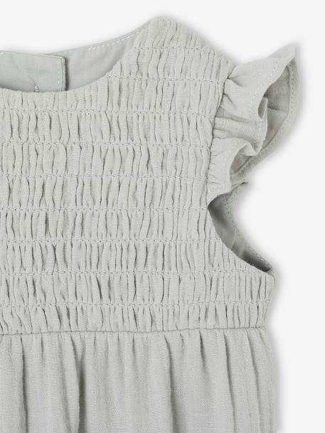 Barboteuse bébé fille en gaze de coton vert sauge 4 - vertbaudet enfant 