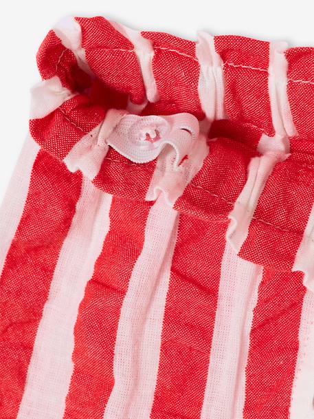 Short fille en seersucker rayé rouge 4 - vertbaudet enfant 