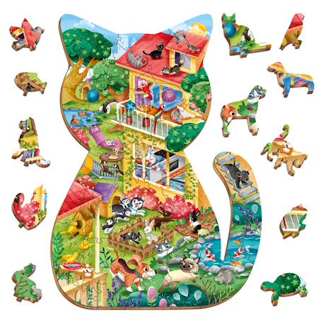 Puzzle en bois paysage avec 12 animaux à positionner – Jeu éducatif Multicolor 2 - vertbaudet enfant 