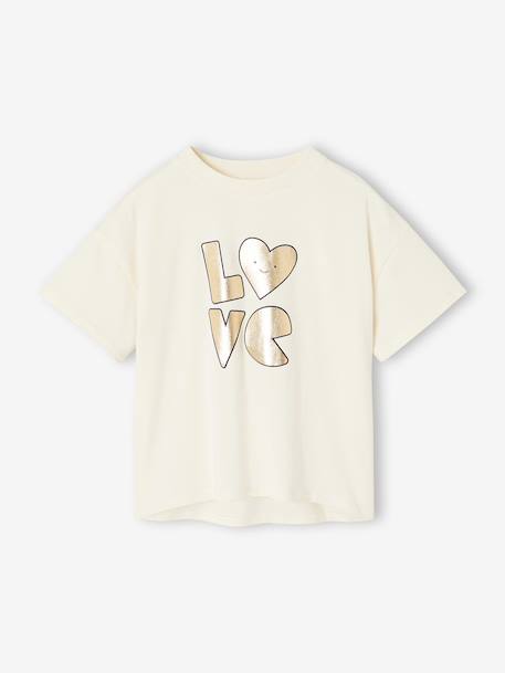 Ensemble fille léopard T-shirt et cycliste sport écru 2 - vertbaudet enfant 