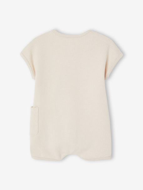 Combinaison bébé maille nid d’abeille personnalisable argile 2 - vertbaudet enfant 