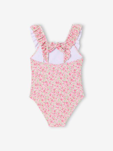 Maillot de bain fille à fleurs rose pâle 2 - vertbaudet enfant 