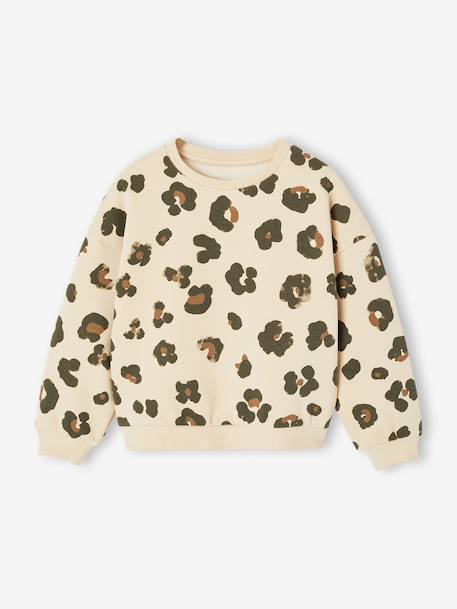 Sweat fille motifs fantaisie Beige imprimé+blanc imprimé+rose+vanille 2 - vertbaudet enfant 
