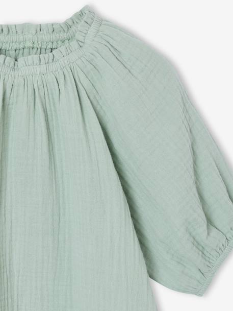 Blouse fille en gaze de coton écru+vanille+vert sauge 11 - vertbaudet enfant 