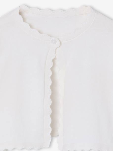 Bolero fille ouverture pratique blanc+vert sauge 3 - vertbaudet enfant 