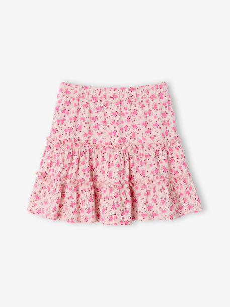 Jupe short fille en jersey écru+rose pâle 6 - vertbaudet enfant 