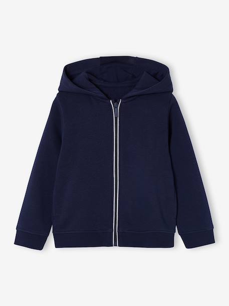 Sweat zippe fille à capuche marine 1 - vertbaudet enfant 