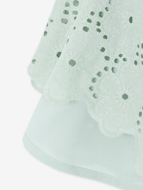 Jupe fille en broderie anglaise vert sauge 3 - vertbaudet enfant 