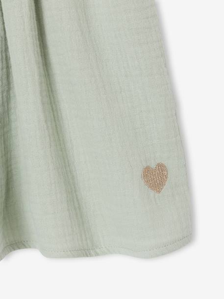 Jupe fille en gaze de coton beige+bleu grisé+rose+vert sauge+vieux rose+violet 16 - vertbaudet enfant 