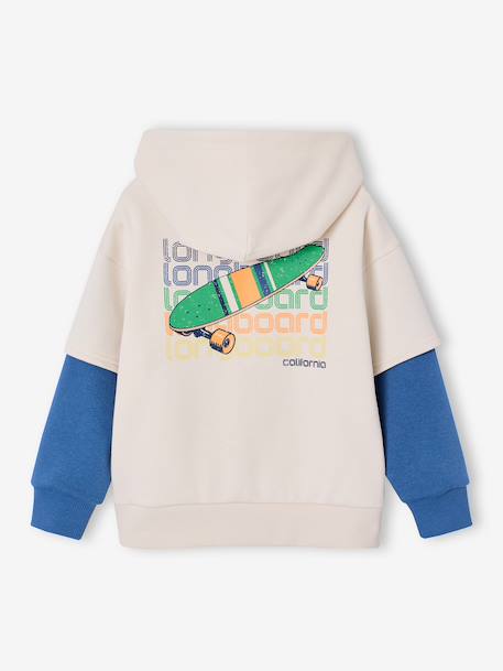 Sweat garçon double manche écru 2 - vertbaudet enfant 