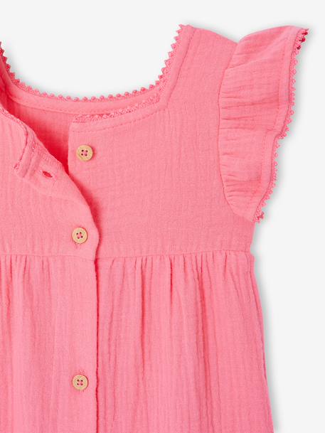 Combinaison bébé fille en gaze de coton rose 6 - vertbaudet enfant 