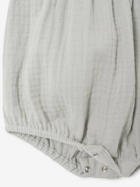 Barboteuse bébé fille en gaze de coton vert sauge 5 - vertbaudet enfant 