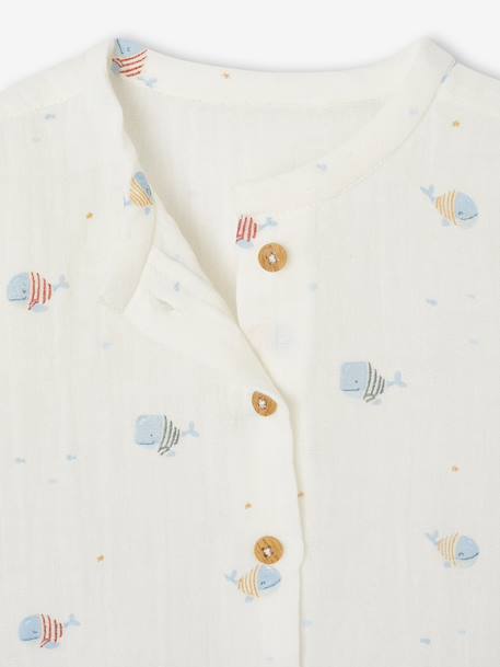 Chemise bébé garçon gaze de coton écru 4 - vertbaudet enfant 