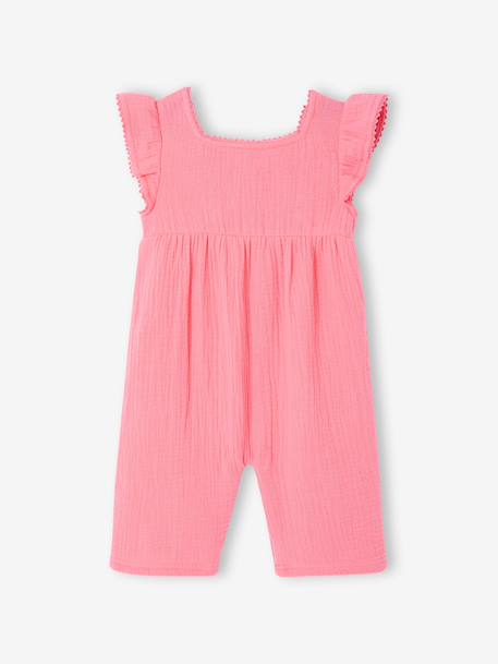 Combinaison bébé fille en gaze de coton rose 5 - vertbaudet enfant 