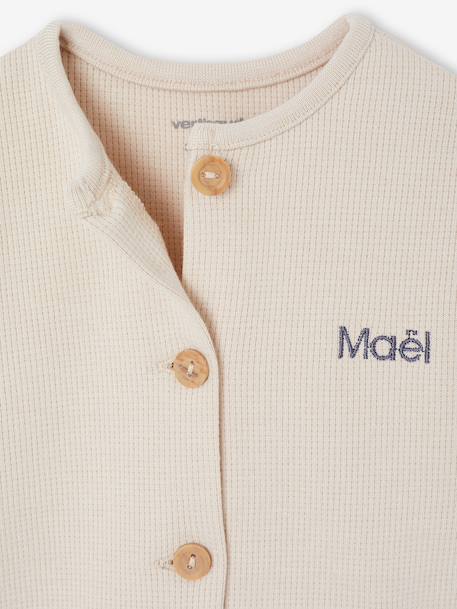 Combinaison bébé maille nid d’abeille personnalisable argile 3 - vertbaudet enfant 