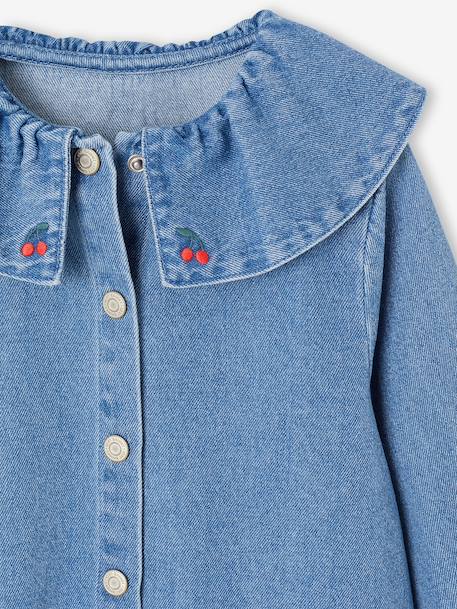 Robe fille en denim col volanté bleu moyen 3 - vertbaudet enfant 