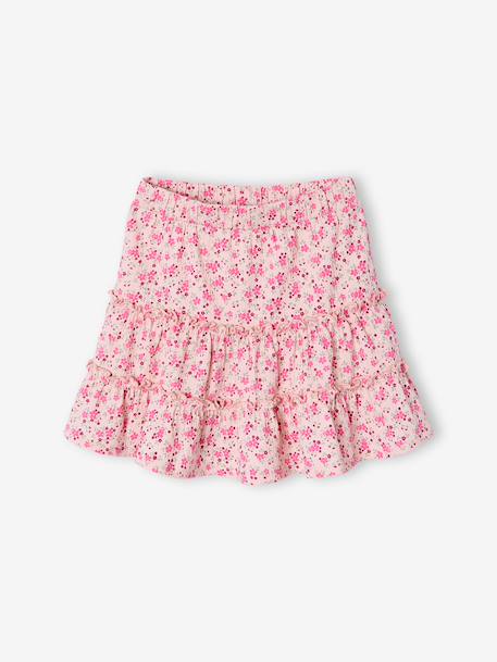 Jupe short fille en jersey écru+rose pâle 5 - vertbaudet enfant 