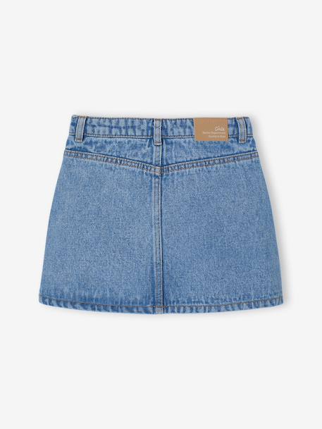 Jupe fille en jean avec broderie bleu moyen 2 - vertbaudet enfant 