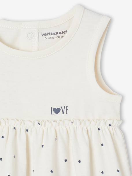 Robe bébé naissance et bandeau assorti beige+rose poudré+tilleul imprimé 4 - vertbaudet enfant 