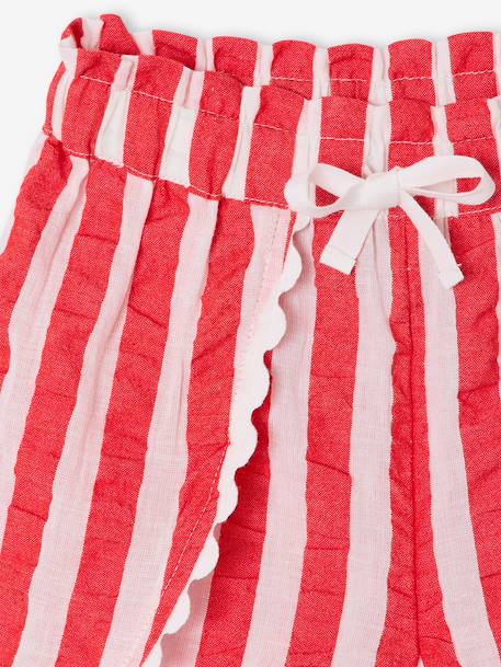 Short fille en seersucker rayé rouge 3 - vertbaudet enfant 
