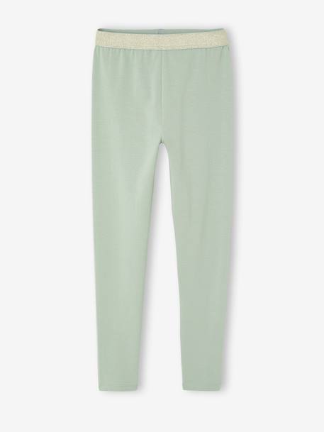 Legging fille ceinture irisée Basics gris chiné+marine grisé+mauve+noir+vert sauge+vieux rose 18 - vertbaudet enfant 