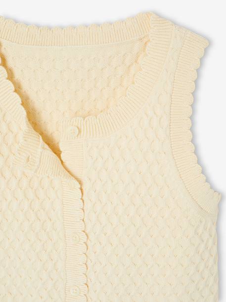Gilet fille sans manches en maille vanille 3 - vertbaudet enfant 