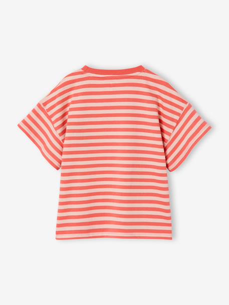 T-shirt fille fantaisie corail+marine 2 - vertbaudet enfant 