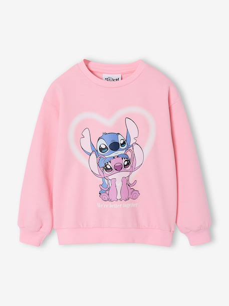Sweat fille Lilo & Stitch rose 1 - vertbaudet enfant 