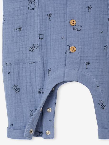 Combinaison en gaze de coton naissance bleu+écru+vert sauge 4 - vertbaudet enfant 