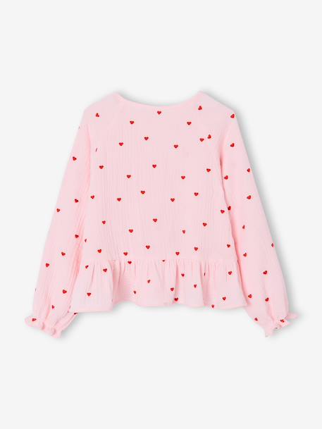 Chemise fille en gaze de coton rose pâle+vert d'eau 4 - vertbaudet enfant 