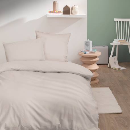 Housse de couette unie en coton, coton lavé Blanc+Bleu glacier+Bleu nuit+Caramel+Lichen+Lin+Miel+Nude+Terre cuite 26 - vertbaudet enfant 