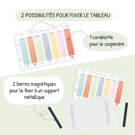 Semainier magnétique enfant Ma Jolie Semaine avec 36 magnets évènements spéciaux Option activités ( +36 magnets activités supplémentaires pour tous les évènements ponctuels) 5 - vertbaudet enfant 
