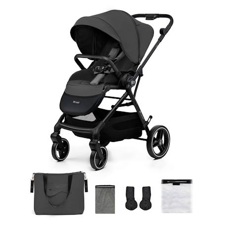 Poussette Kinderkraft YOXI réversible face ou dos route, pliage avec siège, roues increvables et accessoires inclus Beige+Gris+Noir+Vert 7 - vertbaudet enfant 