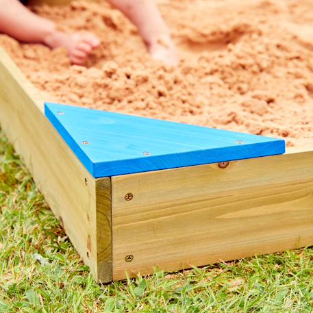 Bac à sable avec couverture de protection  bois fsc® Marron - bleu 5 - vertbaudet enfant 