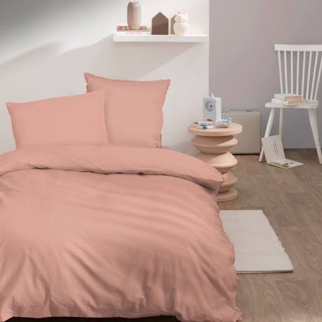 Housse de couette unie en coton, coton lavé Blanc+Bleu glacier+Bleu nuit+Caramel+Lichen+Lin+Miel+Nude+Terre cuite 36 - vertbaudet enfant 
