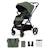 Poussette Kinderkraft YOXI réversible face ou dos route, pliage avec siège, roues increvables et accessoires inclus Beige+Gris+Noir+Vert 19 - vertbaudet enfant 