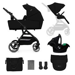 Puériculture-Poussette-Poussette citadine-Poussette 3 en 1 Kinderkraft YOXI avec Nacelle Transformable, Siège Réversible, MINK PRO i-Size et Roues Increvables