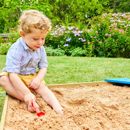 Bac à sable avec couverture de protection  bois fsc® Marron - bleu 4 - vertbaudet enfant 