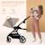 Poussette 2 en 1 Kinderkraft YOXI avec Roues Anti-Crevaison, Dossier Réglable, Nacelle Confortable et UPF50+ Beige+Gris+Noir+Vert 5 - vertbaudet enfant 