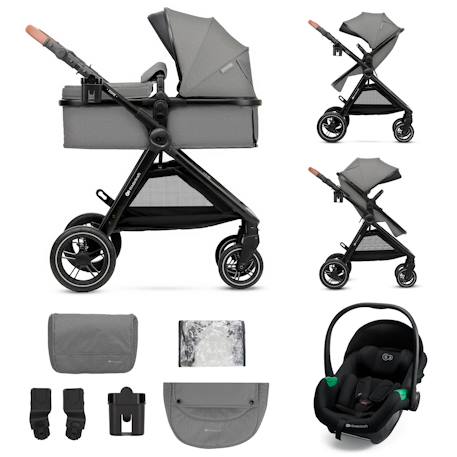 Poussette ESME PRO 3 en 1 avec Siège Auto MINK PRO i-Size, Travel System, Pliage Compact et Roues TPE Amorties Beige+Gris+Noir 7 - vertbaudet enfant 