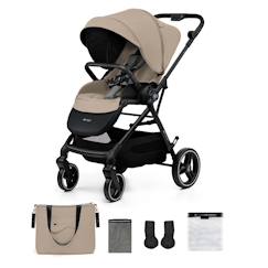 Puériculture-Poussette-Poussette citadine-Poussette 2 en 1 Kinderkraft YOXI avec Roues Anti-Crevaison, Dossier Réglable, Nacelle Confortable et UPF50+