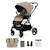 Poussette 2 en 1 Kinderkraft YOXI avec Roues Anti-Crevaison, Dossier Réglable, Nacelle Confortable et UPF50+ Beige+Gris+Noir+Vert 1 - vertbaudet enfant 