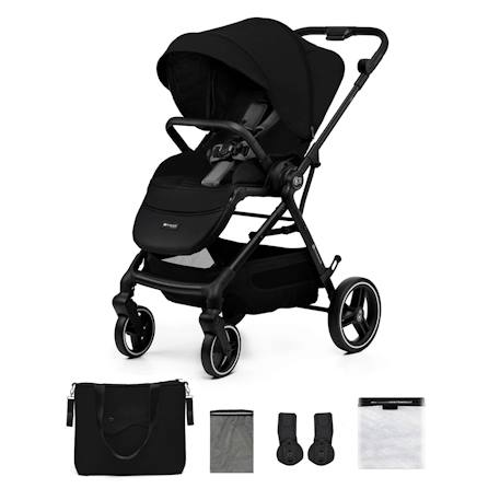 Poussette 2 en 1 Kinderkraft YOXI avec Roues Anti-Crevaison, Dossier Réglable, Nacelle Confortable et UPF50+ Beige+Gris+Noir+Vert 13 - vertbaudet enfant 