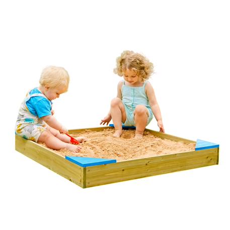Bac à sable avec couverture de protection  bois fsc® Marron - bleu 3 - vertbaudet enfant 