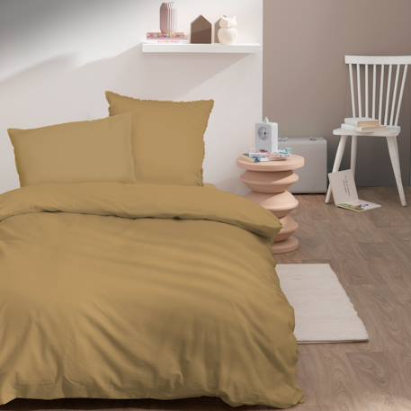 Housse de couette unie en coton, coton lavé Blanc+Bleu glacier+Bleu nuit+Caramel+Lichen+Lin+Miel+Nude+Terre cuite 31 - vertbaudet enfant 