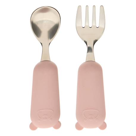 Set couverts cuillère et fourchette yum l.16,5cm rose Beige+Rose 7 - vertbaudet enfant 