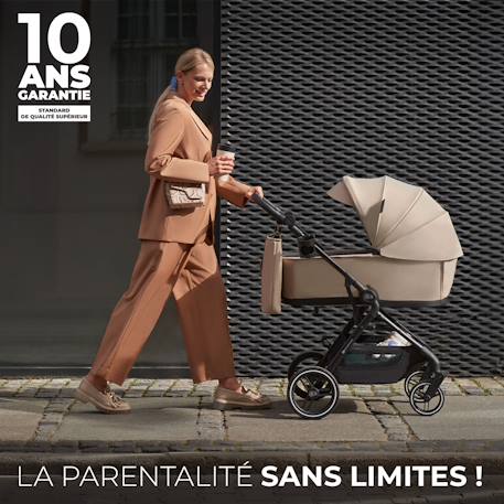 Poussette 3 en 1 Kinderkraft YOXI avec Nacelle Transformable, Siège Réversible, MINK PRO i-Size et Roues Increvables Beige+Noir 8 - vertbaudet enfant 