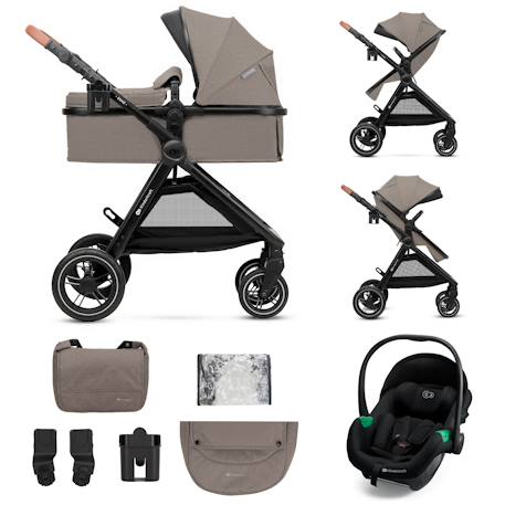 Poussette ESME PRO 3 en 1 avec Siège Auto MINK PRO i-Size, Travel System, Pliage Compact et Roues TPE Amorties Beige+Gris+Noir 1 - vertbaudet enfant 